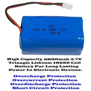 Rechargeable 18650 Battery Pack 3.7V 4-Cells (4P Pack). Light Duty Applications. Brand New Products.