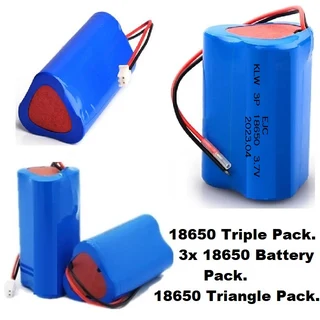 Rechargeable 18650 Battery Triangle Pack 3.7V 3P-Cells. Light Duty Applications. Brand New Products.