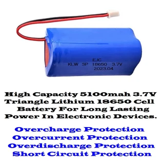 Rechargeable 18650 Battery Triangle Pack 3.7V 3P-Cells. Light Duty Applications. Brand New Products.
