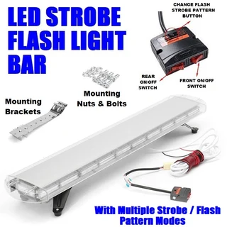 Security Vehicle Roof Top COB LED Strobe Flash Light. Cool White. Bracket Mount. Brand New Products.