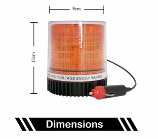 LED Strobe Flash Beacon Light in Orange Amber Yellow. Magnetic Base Mount. Brand New Products.