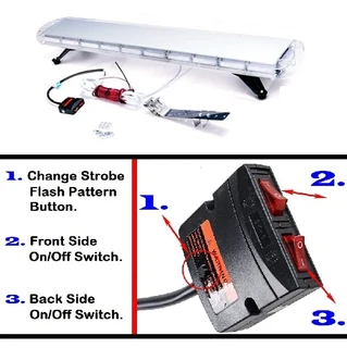 Vehicle Roof Top LED Strobe Flash Lights in Cool White Light Colour. Bracket Mount Base. Brand NEW.