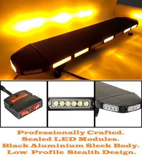 LED Strobe Flash Light Stealth Slim Design Vehicle Roof Top Bracket Mount Black Aluminium. Brand NEW