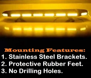 LED Strobe Flash Light Stealth Slim Design Vehicle Roof Top Bracket Mount Black Aluminium. Brand NEW