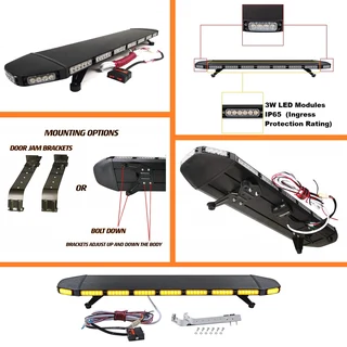 LED Strobe Flash Light Stealth Slim Design Vehicle Roof Top Bracket Mount Black Aluminium. Brand NEW