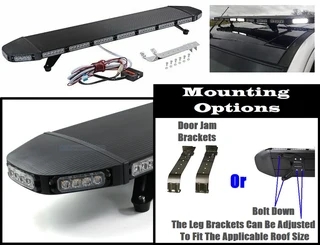 LED Strobe Flash Light Bar: Black Hawk Stealth Slim Design Vehicle Roof Top Bracket Mount. Brand NEW