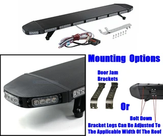 LED Strobe Flash Light Bar: Black Hawk Stealth Slim Design Vehicle Roof Top Bracket Mount. Brand NEW