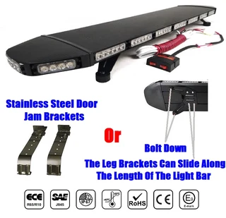 LED Strobe Flash Light Bar: Black Hawk Stealth Slim Design Vehicle Roof Top Bracket Mount. Brand NEW