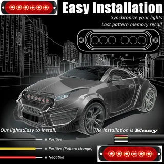 Bright Red LED Strobe Flash Grille Bumper Running Board Cluster Lights 12V / 24V. Brand New Products