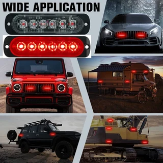 Bright Red LED Strobe Flash Grille Bumper Running Board Cluster Lights 12V / 24V. Brand New Products