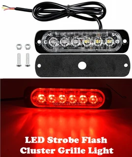 Bright Red LED Strobe Flash Grille Bumper Running Board Cluster Lights 12V / 24V. Brand New Products
