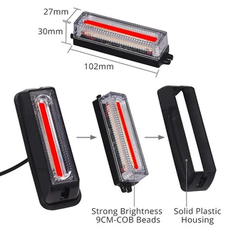 Bright Red COB LED Flash Strobe Grille Bumper Running Board Cluster Lights 12V. Brand New Products.