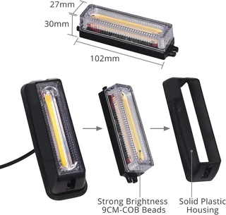 Amber Orange COB LED Flash Strobe Grille Bumper Running Board Cluster Lights 12V. Brand New Products