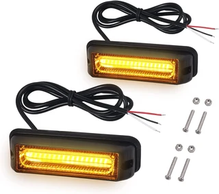 Amber Orange COB LED Flash Strobe Grille Bumper Running Board Cluster Lights 12V. Brand New Products