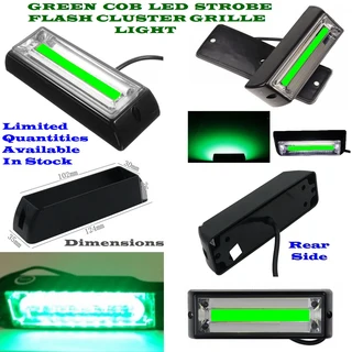 Fresh Green COB LED Flash Strobe Grille Bumper Running Board Cluster Lights 12V. Brand New Products.