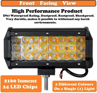 Construction Vehicle 72W LED Light Bar Dual Colour White  Amber Flashing Modes. Brand New Products.