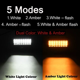 Construction Vehicle 72W LED Light Bar Dual Colour White  Amber Flashing Modes. Brand New Products.