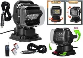 LED Remote Controlled 360° Rotating Magnetic Base Mount Search Light 12V/24VDC. Brand New Products.