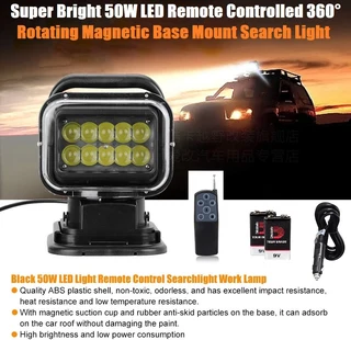 LED Remote Controlled 360° Rotating Magnetic Base Mount Search Light 12V/24VDC. Brand New Products.