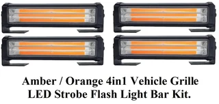Vehicle Grille Bumper COB LED Strobe Flash Side Marker Cluster Light Panels  Kit. Brand New Products