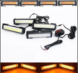 Vehicle Grille Bumper COB LED Strobe Flash Side Marker Cluster Light Panels  Kit. Brand New Products
