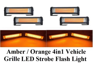 Vehicle Grille Bumper COB LED Strobe Flash Side Marker Cluster Light Panels  Kit. Brand New Products