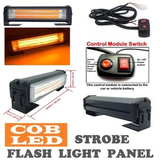 Vehicle Grille Bumper COB LED Strobe Flash Side Marker Cluster Light Panels  Kit. Brand New Products