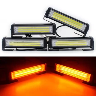 Vehicle Grille Bumper COB LED Strobe Flash Side Marker Cluster Light Panels  Kit. Brand New Products