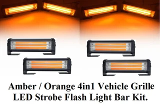 Vehicle Grille Bumper COB LED Strobe Flash Side Marker Cluster Light Panels  Kit. Brand New Products