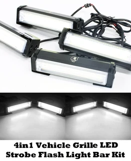 COB LED Vehicle Grille Bumper Strobe Flash Side Cluster Light Panels Cool White. Brand New Products.