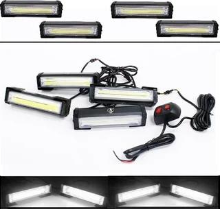 COB LED Vehicle Grille Bumper Strobe Flash Side Cluster Light Panels Cool White. Brand New Products.