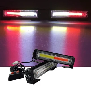 RED and Cool White COB LED Grille Bumper Side Marker Cluster Flash Strobe Lights 12V. Brand New.