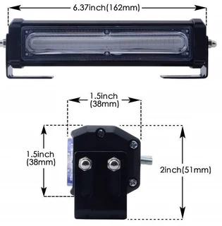 RED and Cool White COB LED Grille Bumper Side Marker Cluster Flash Strobe Lights 12V. Brand New.