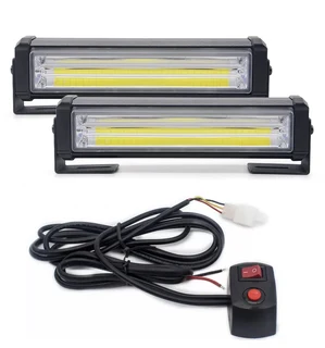 Cool White COB LED Grille Bumper Side Cluster Flash Strobe Lights 12V. Super Bright Brand New.