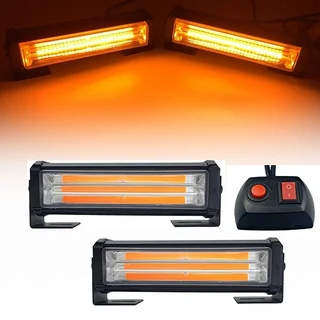 Amber Orange Yellow COB LED Grille Bumper Side Cluster Flash Strobe Lights 12V. Stunning NEW Items.