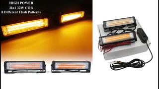 Amber Orange Yellow COB LED Grille Bumper Side Cluster Flash Strobe Lights 12V. Stunning NEW Items.
