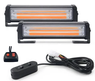 Amber Orange Yellow COB LED Grille Bumper Side Cluster Flash Strobe Lights 12V. Stunning NEW Items.