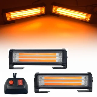 Amber Orange Yellow COB LED Grille Bumper Side Cluster Flash Strobe Lights 12V. Stunning NEW Items.