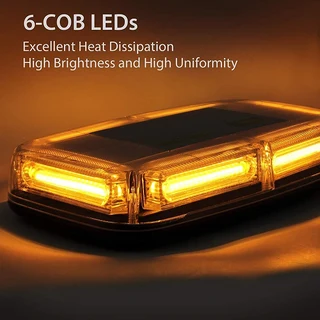 Amber Orange Yellow High Intensity COB LED Strobe Flash Roof Top Light. Magnetic Mount. Brand NEW.
