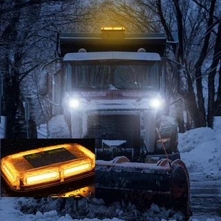 Amber Orange Yellow High Intensity COB LED Strobe Flash Roof Top Light. Magnetic Mount. Brand NEW.