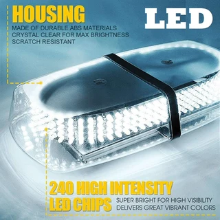 Cool White LED Flash Strobe Light 240LEDs Magnetic Base for Vehicles. High Intensity. Brand NEW.