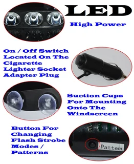 LED Vehicle Windscreen Flash Strobe Dashboard Windshield Bright RED Dash Light. Brand New Products.