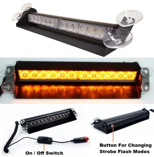 Amber Orange Yellow LED Strobe Vehicle Windscreen Flash Dashboard Light with 3 Modes. Brand NEW.