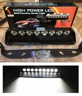 LED Windscreen Vehicle Strobe Dashboard COOL WHITE Light Very Long 9LED Version. Brand New Products.