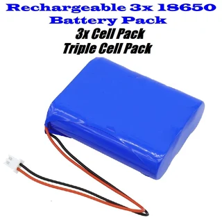 Rechargeable 18650 Battery Triple Pack 3.7V 3P-Cells. Light Duty Applications. Brand New Products.