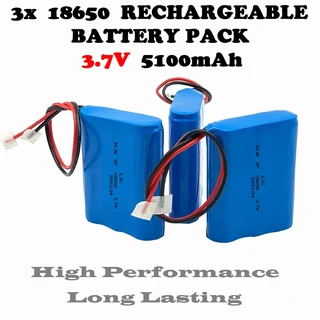 Rechargeable 18650 Battery Triple Pack 3.7V 3P-Cells. Light Duty Applications. Brand New Products.