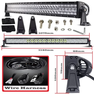240W 4D and 5D New Generation LED Light Bar and Wire Harness Kit LED Auto Work Spot Search Light Bar
