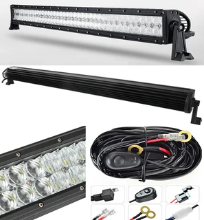 240W 4D and 5D New Generation LED Light Bar and Wire Harness Kit LED Auto Work Spot Search Light Bar