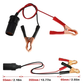 Cigarette Socket (Female) Adapter Connector plus a Cable with Alligator Clips. Brand New Products.