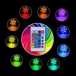 Waterproof RGB LED MultiColour Remote Controlled Submersible Lamp. Party Time. Brand New Products.
